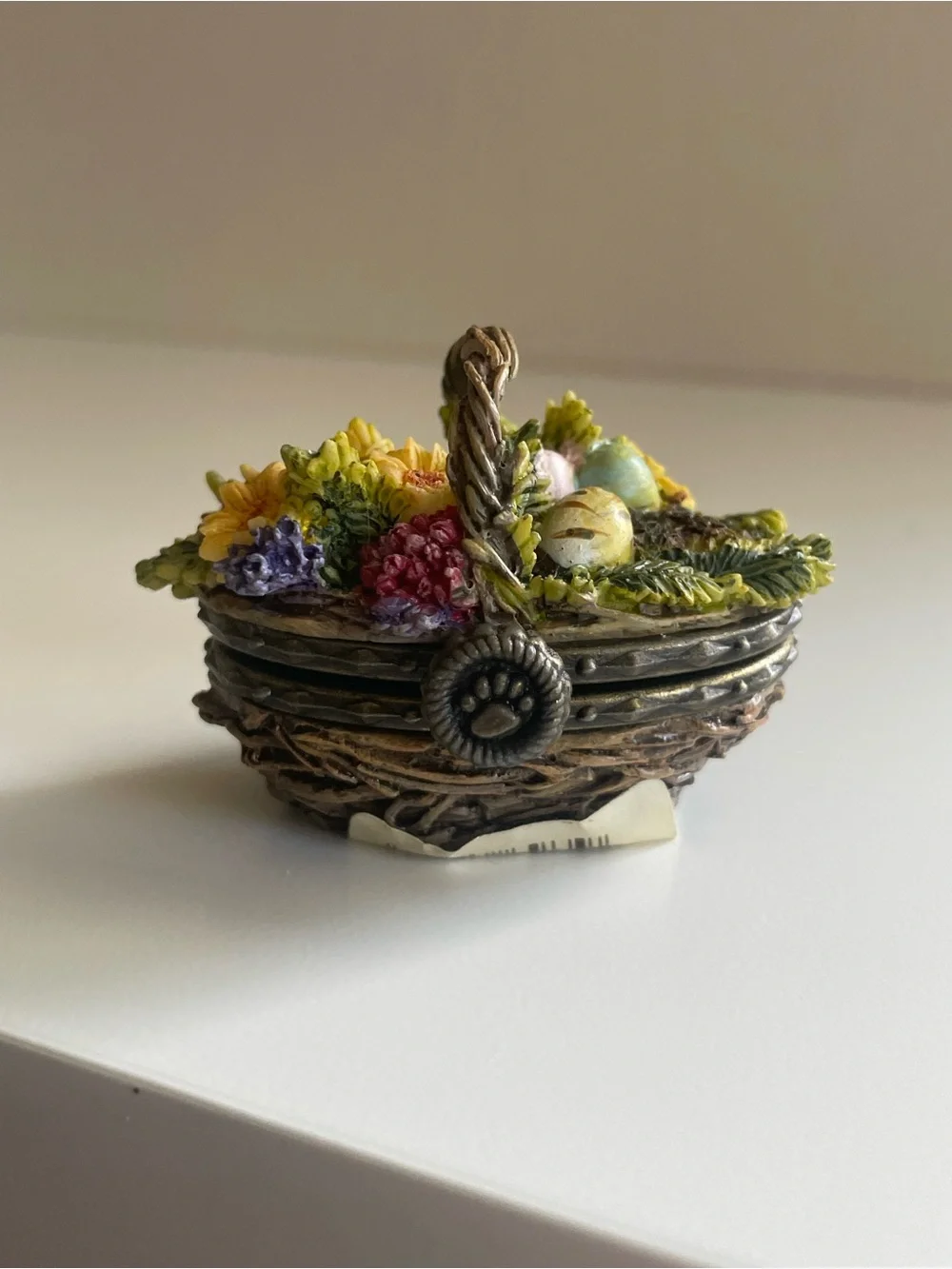 Vintage Suzie’s Spring Basket w/Snoozie McNibble Boyds Bear